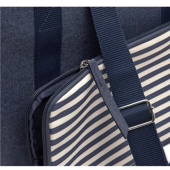 Navy Blue Striped Weekender Bag - Picture 5 of 9